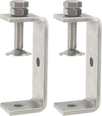 Stainless Steel C Clamps 3.2In for Mounting, Heavy Duty Metal U Clamp for Metal Working Small Desk Clamp with Stable Wide Jaw Opening & Protective Pads/I-Beam Design (2pcs)
