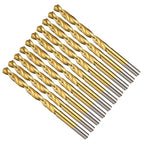 Drill Bit, 17/64" Cutting Diameter (6.747mm), 4241 HSS TiN Coated 118° Cutting Angle Versatile Jobber Bits - (Applications: for Drilling Plastic Wood Soft Thin Metal), 10-Pieces