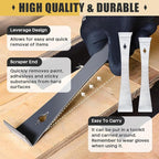 2-Piece 17005 Stainless Steel Pry Bar Scraper Set, 9.25" and 6.7" Trim Puller, Small Flat Pry Bar, Silver Beekeeping Hive Scraper, Bee Hive Hand Tool, 2 Sizes