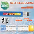 35FT Heat Tape for Water Pipes, Self-Regulating Heat Trace for Pipes with Thermostat Heating Cable for Metal Plastic Pex Pipes 120V 5W/FT