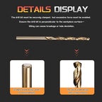 Drill Bit, 9/64" Cutting Diameter (3.572mm), 4241 HSS Gold 118° Cutting Angle Versatile Jobber Bits - (Applications: for Drilling Plastic Wood Soft Thin Metal), 10-Pieces