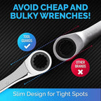 TOOLGUARDS 19mm Wrench - Ratcheting Wrench - Slim Profile - Ratchet Wrench - 100% Lifetime Satisfaction Guarantee