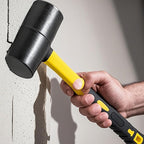 3 PCS 32 OZ Black Rubber Mallet Hammer, Rubber Mallet with Non Slip Handle for Camping, Woodworking and Flooring