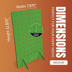 Torched Pegboard Display Stand for Jewelry, Craft Shows, Selling, Vendor Events, Tools, Peg Board Accessories Rack Organizer, Medium 8" L x 4.3" W x 12" H, Green