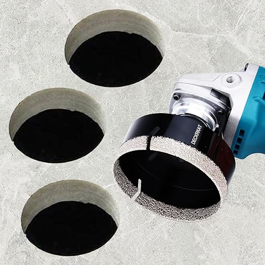 4-5/16" Diamond Hole Saw, 110mm Tile Hole Saw Drill Bit Diamond Tipped for Granite Marble Ceramic Glass Porcelain Quartz Tiles Stones Countertop, Core Drill Bits with 5/8-11 Thread for Angle Grinders