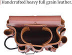 FESA Leather Electrician Tool Pouch - 13-in-1 Top Grain Leather Electrician Pouch w/Steel Hammer Loop, Tape Measure Clip, Tape T-Chain & 6 Pockets - Fits Belts up to 3" - Handcrafted