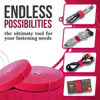 TNP Hook and Loop Tape Strap Cable Ties Fastener (Red) (15 Feet) - Sticky Self Adhesive Nylon Fabric Roll Wrap 0.75" Wide 5 Yards Reusable for Cutting Custom Length Cord Wire Fastening