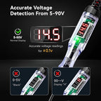 Heavy Duty Automotive Circuit Tester Test Light, 5-90V Wide Range Digital Voltmeter, Pro LED Voltage Tester with Dual Polarity Indicator for Car, Truck, RV, Marine, Fuse Testing