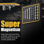 SHALL Magnetic Tool Parts Mat and Telescoping Magnetic Pickup Tool, Flexible Magnetic Tool Holder Pad W/ 83 Built-In-Magnets & 25LBS Pull Force Extendable Magnet Hold Mechanic Wrenches Screws Bolts