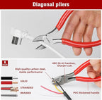 TOOLEAGUE 8Pcs Pliers Set with Storage Bag,Groove Joint,Long Nose,Slip Joint, Diagonal, Linesman Plier,Adjustable Wrench for DIY and Multi-Use