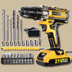 Cordless Drill Set, KELNOW 21V PowerDrill with Power Pack and Charger, 3/8-Inch Keyless Chuck ElectricDrill, 25+1 Position, 2 Speed, 27pcs Drilldriver Bits Tool Drills for DIY Projects