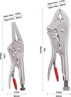 2-Piece Locking Pliers & Vice Grips Set – Heavy Duty Steel Construction, Non-Slip Handle – Multi-Purpose for Home Auto Repair DIY & Crafts – Ideal for Mechanics DIYers & Outdoor Use