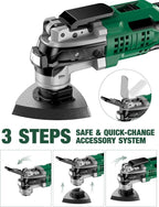 KIMO 20V Cordless Oscillating Tool Kit with 26-Pcs Accessories, Max 21000 OPM, 6 Variable Speed & 3° Oscillating Angle, Battery Powered Oscillating Multi-Tool for Cutting Wood/Nailing/Scraping/Sanding