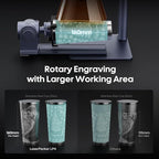 LaserPecker LP4 Dual-Laser Engraver with Cubic Protection Cover, Auto-Pause Safety Sensor, Smoke Extraction for Engrave Metal, Wood, Plastic, Rotary & Slide Extensions Included