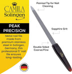 CS17 Sapphire Metal Nail File for Natural Nails Fingernail and Toenail Care, 5" Double Sided Coarse and Fine for Manicure and Pedicure