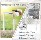 Pipe Insulation Tape, Outdoor Water Pipe Insulation Wrap, Foam Insulation Tape for Outdoor Pipes Winter Freeze Protection, Heat Tape for Water Pipes, Copper Pipes, PVC, AC Line, 4in x 15ft, White