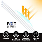 Bolt Dropper 1000-Piece Set Zip Cable Ties - 12-Inch Heavy Duty Self-Locking Nylon Wire Ties - 40 lbs Tensile Strength for Indoor or Outdoor Use - Durable, UV and Temperature Resistant White Zip Ties