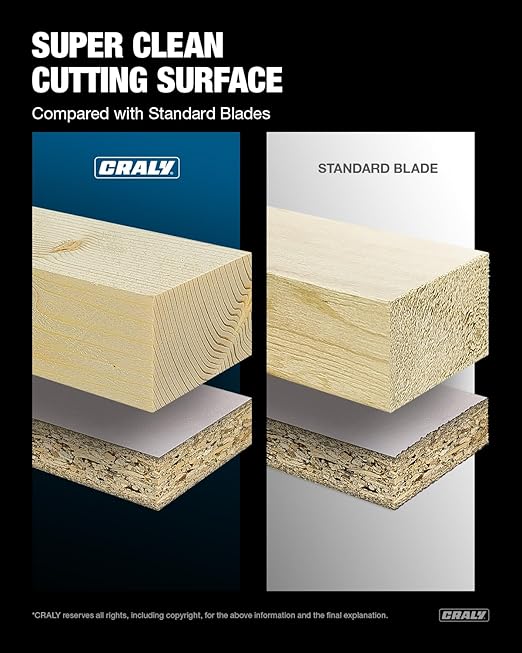 CRALY 12 Inch 80 Teeth Fine Finish Wood Cutting Circular Saw Blade, 1 Inch Arbor, Carbide Tipped, Thin Kerf, Black Ice™ Coating, for Wood Cutting Table Saw, Miter Saw(C1280FF)