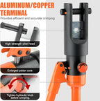 HZLZRZ Hydraulic Crimping Tool, 16 Tons Battery Cable Crimping Tool and Range 4AWG-500MCM, 10 Pairs of Dies for Kit, Yellow Battery Cable Terminal and wire crimpers (YQ/240A)
