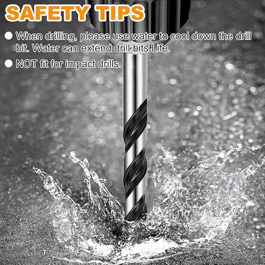 TITGGI 1/4" (10PCS) Masonry Drill Bit Set & Cement Drill Bits, Professional Concrete Drill Bit Set for Glass/Brick/Plastic/Cement/Wood/Tile/Etc, Industrial Strength Carbide Drill Bit Tip