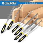 6pcs Metal Needle File Set, Mini Hand Metal Needle File Set, 3rd Generation Hardened Alloy Strength Steel Set, Includes Flat Warding, Round, Flat, Triangular, Square and Half - Round File