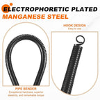 HARFINGTON PVC Spring Tube Bender 22.2mm OD 430mm Long C Type Conduit Pipe Bender Bending Spring for Pipe Bending Devices in Home Hydropower, Black