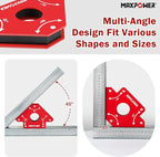 MAXPOWER Welding Magnets, 2-piece Welding Magnet Set, 75 LBS Holding Power Welding Accessories, 45° and 90° Angle Welding Magnet Holder for Welding Work