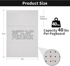 Peg Boards for Walls Metal Pegboard Panels Garage Wall Organizer, 3 Pcs 24" x 12" Garage Metal White Peg Board Tool Organization, Steel Pegboard Tool Board Garage Wall Mount Pegboard Wall Organizer