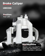 cciyu Rear Left Brake Caliper Assembly w/Bracket 18B5300 2011-2020 For Dodge For Durango,2011-2020 For Jeep For Grand Cherokee