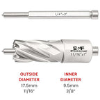 S&F STEAD & FAST Annular Cutter, 11/16" Cutting Diameter x 1" Depth of Cut for Magnetic Drill Press, Mag Drill Bit with Pilot Pin