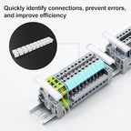 20Pcs ZB6 Blank Terminal Marker Strip, DIN Rail Terminal Block Marking Labels, Nylon PA6 Terminal Block Labels Mark Bar for UK2.5B, UK5N, UDK4, UKK5