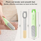 Double-Sided Stainless Steel Foot File, Foot Callus Remover & Foot Scrubber, Professional Pedicure Tool for Dry & Wet Feet, Safe Hard Skin Remover for Sensitive Feet, Green (Ergonomic Grip)
