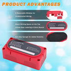 300A Heavy Duty Module Bus BAR, 12V 24V 48V DC Power Distribution Block with 4 x 5/16" (M8) Studs, Gift 12pcs Cable Lugs and 20pcs Heat Shrink Tubing - Marine Bus Bar (RED+)