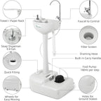 YITAHOME Upgrated Portable Sink Camping Hand Washing Station with 17 L Wash Basin Stand, Rolling Wheels, Soap Dispenser, Towel Holder, for Garden, Outdoor, Travel, Boat, Gather, Indoor, Worksite