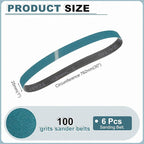 HARFINGTON 1 x 30 Inch Sanding Belts, 6 Pcs 100 Grit Zirconia Abrasive Belt Sander File Belt for Woodworking, Metal Polishing, Knife Sharpener