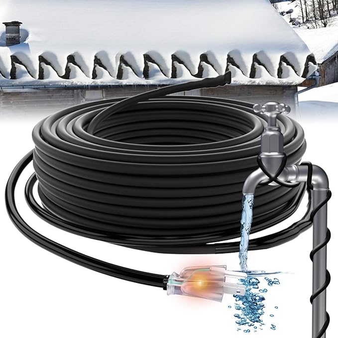 HEATIT JHSF1 Self Regulating Pre-Assembled Heating Cable 50-feet 120V Roof deicing and Pipe freeze Protection