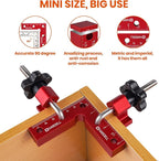 HARDELL 90 Degree Positioning Squares, Right Angle Clamps 3''/80mm Aluminum Alloy Woodworking Carpenter, Corner Clamping Square Tool for Picture Frame Box Cabinets Drawers (4 PACK), HDAC0408