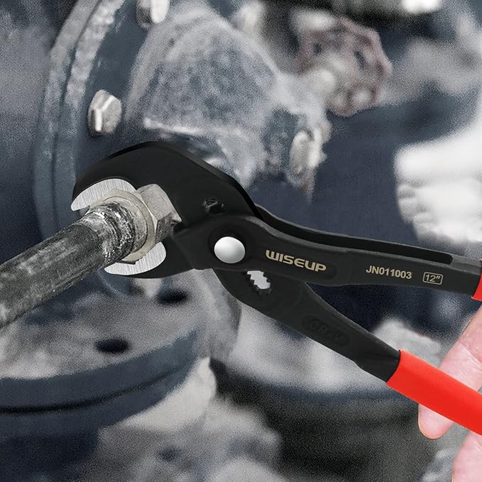 WISEUP Groove Joint Pliers 7 Inch with Fast Adjustable Pliers V-Jaw Tongue and Groove Pliers Wrench for Water Pump,Home Repair,Plumbing,Gripping,Nuts,Bolts,Pipe,Fittings