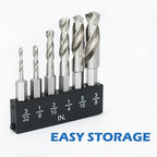 Stubby Drill Bit Set for Metal,6 pcs 1/4" Hex Shank M2 HSS for Quick Change,Short Drill Bits for Right Angle Adapter and Tight Spaces,Metal Drill Bit Set for Steel, Wood, Plastic, etc.