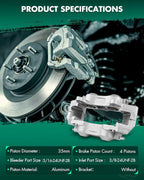 SCITOO 187019 Rear Right Disc Brake Caliper Fit For Chev For Corvette 1965-1967 1969-1982, 4 Pistons