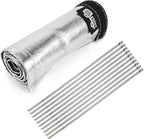 Wire Heat Shield Sleeve Aluminized Heat Shroud Heat Sleeving Fuel Line 2.2" I.D. X 3Ft With 10 Pcs Stainless Steel Cable Metal Zip Ties