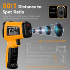 50:1 Infrared Thermometer Temperature Gun, Dual-Mode Temp Gun -58°F to 1796°F, with K-Type Thermocouple for Internal Readings, for Kilns, Industrial, and HVAC Applications
