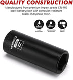CASOMAN 1/2-Inch Drive x 22mm Deep Impact Socket, 6-Point, Metric, CR-MO