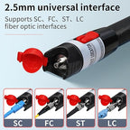 Rechargeable Visual Fault Locator 50KM VFL Fiber Optic Tester Suitable for SC/FC/ST 2.5mm Interface LC 1.25mm Interface Belt 1 FC-LC Single Mode 9/125um Adapter of Fiber Optic Network Cable Test Pen