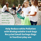 Biodegradable Trash Bags - 13 Gallon Durable Garbage Bag, Pack of 60, Perfect for Tall Trash Cans Green Thicken Recycling Bin Bags for Kitchen, Bathroom, Camping, Office, Car