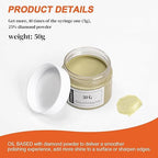 80,000Grit Diamond Polishing Lapping Compound Polish Paste with 25% Diamond Powder (0.1 Micros) for Metal Silver Chrome Glass Marble Resin Rock Watch Jewelry Gemstone - 50G (1.76 Oz)