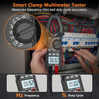 FKM Digital Clamp Meter Multimeter Tester TRMS 6000 Counts Auto-ranging Amp Voltage Tester,for AC Current,AC/DC Voltage,NCV Detection,Resistance,Capacitance,Continuity,Hz/Duty Cycle,Diode,Temp Test