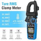Inrush Digital Clamp Meter Multimeter - TEMIRUP T-RMS 6000 Counts 1000A Amp Voltage Tester with VFD, LOZ, Measures NCV, AC/DC Voltage Current, Continuity Capacitance Frequency Resistance, Temperature
