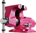 Forward Round Bench Vise 4 Inch Heavy Duty, 1740 Economic Industrial Vice with 360° Swivel Base, 4" Jaw Width, 4 1/2" Max Jaw Opening, 3-1/8" Throat Depth, 72,000PSI Ductile Iron