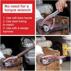 11.8 Inch Heavy Duty Gland Nut Wrench Set, Adjustable Spanner for 2-9" Hydraulic Cylinders, Includes 5/32", 1/4", 5/16", and 3/8" Pins, Gloves & Towel